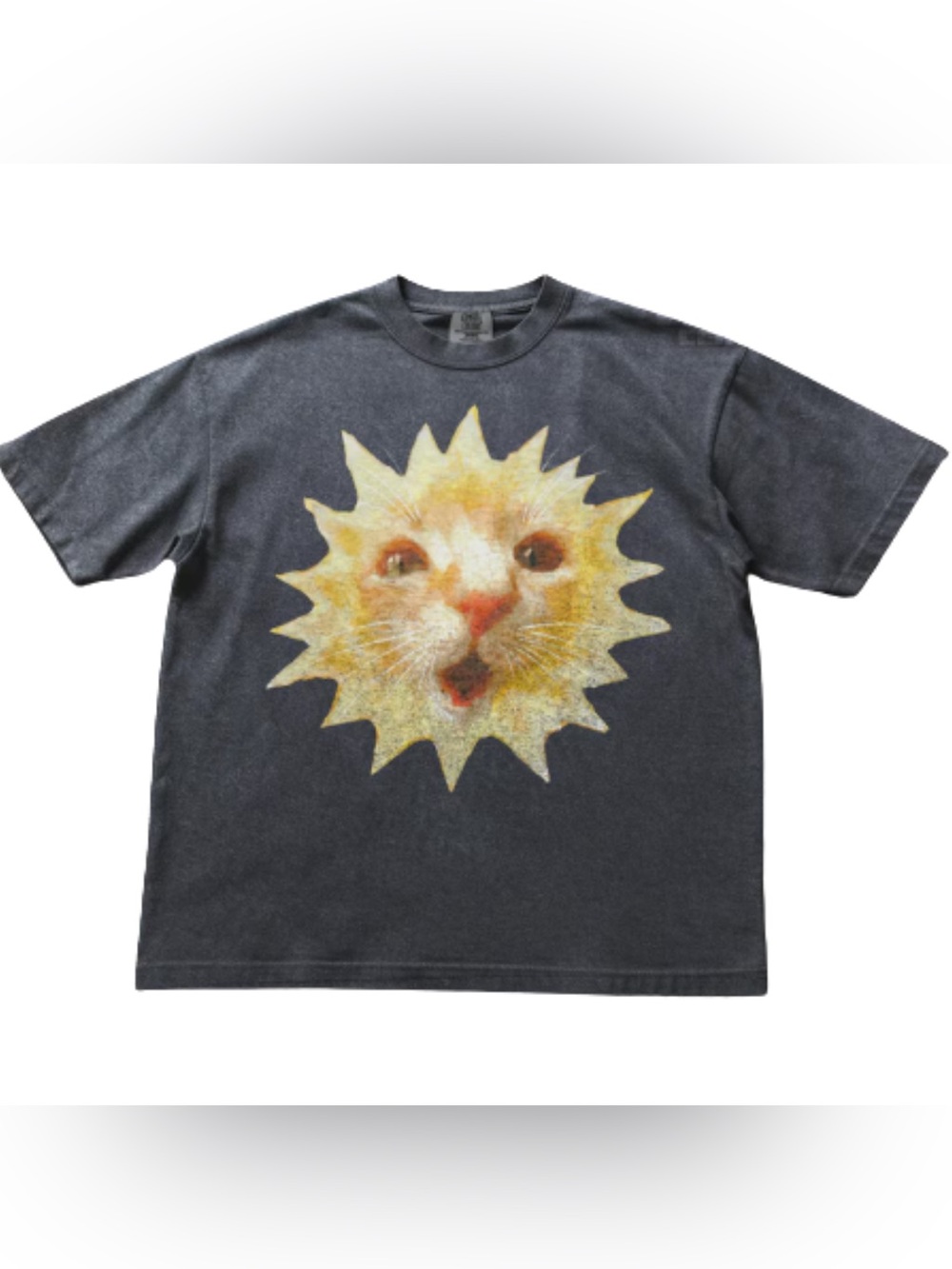 Graphic Cat Sun Tee - Black and Yellow